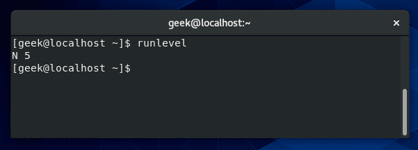 ввести команду runlevel в командной строке