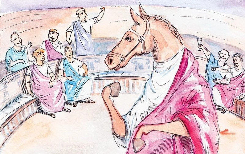 карикатура на коня Инцитата