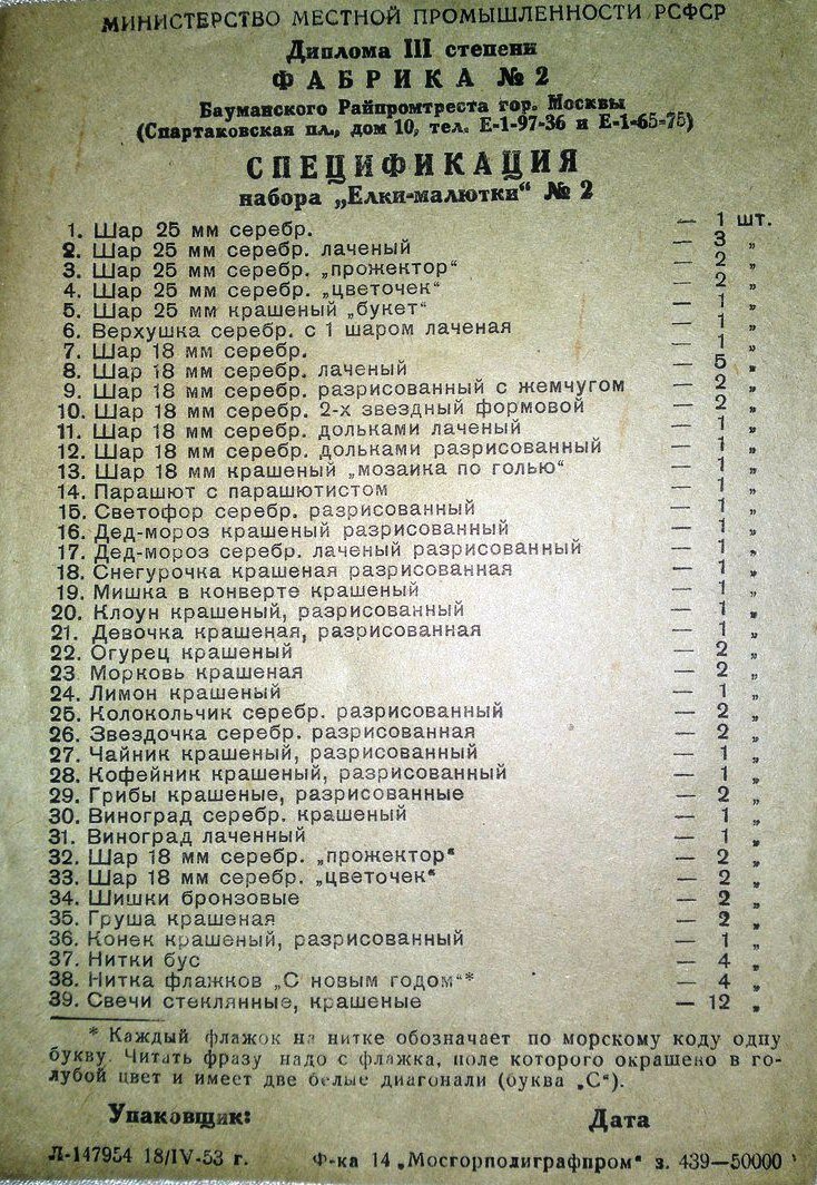 Спецификация набора, фото из свободного доступа