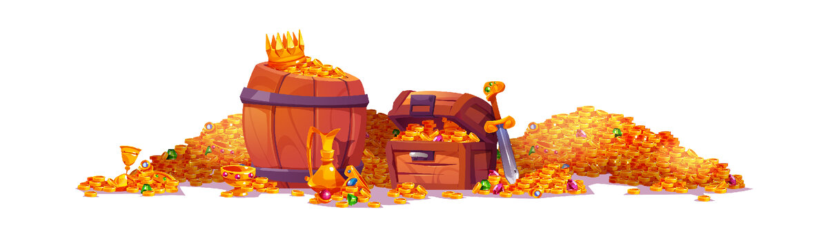 https://www.freepik.com/free-vector/treasure-pirate-chest-gold-barrel-with-coins_33819268.htm / Image by upklyak</a> on Freepik