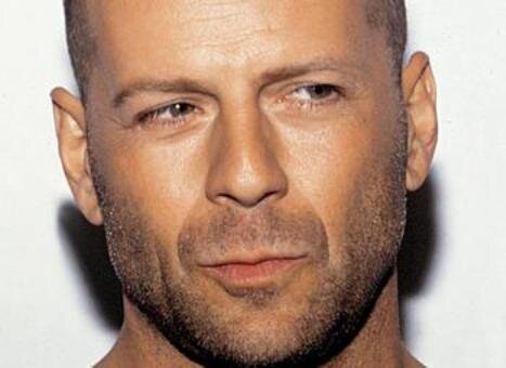 Bruce Willis looking as a tough guy