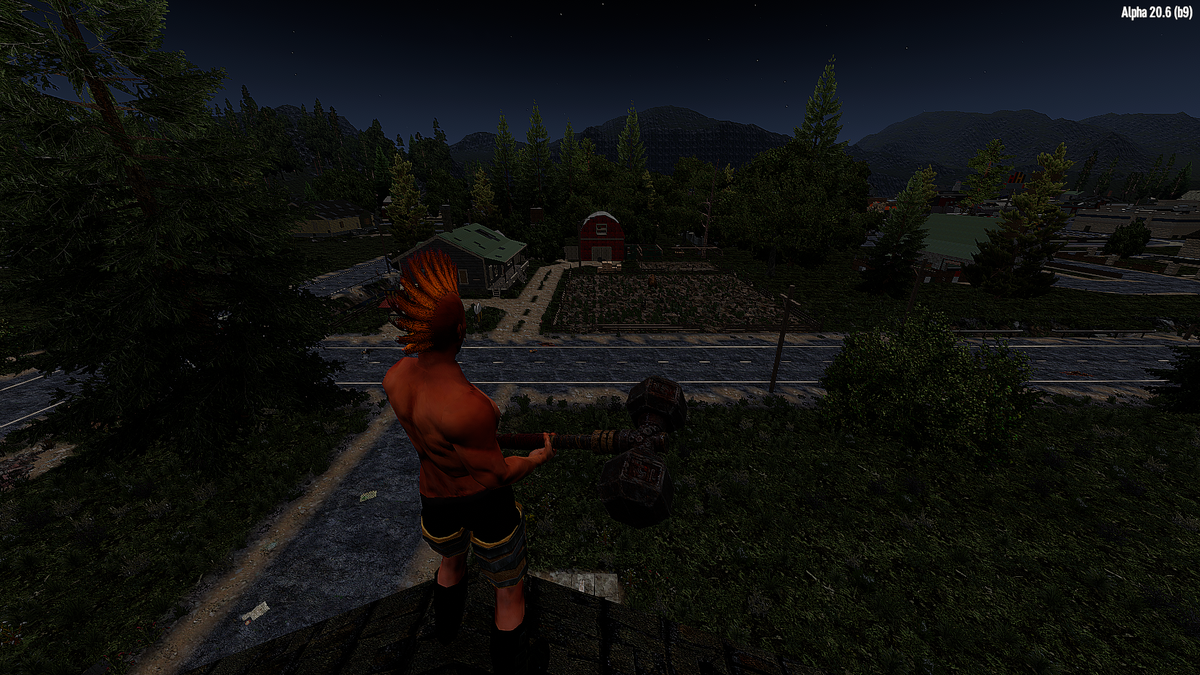 Вид стальной кувалды от 3-ого лица