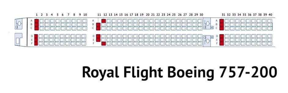 Боинг 757 схема посадочных мест