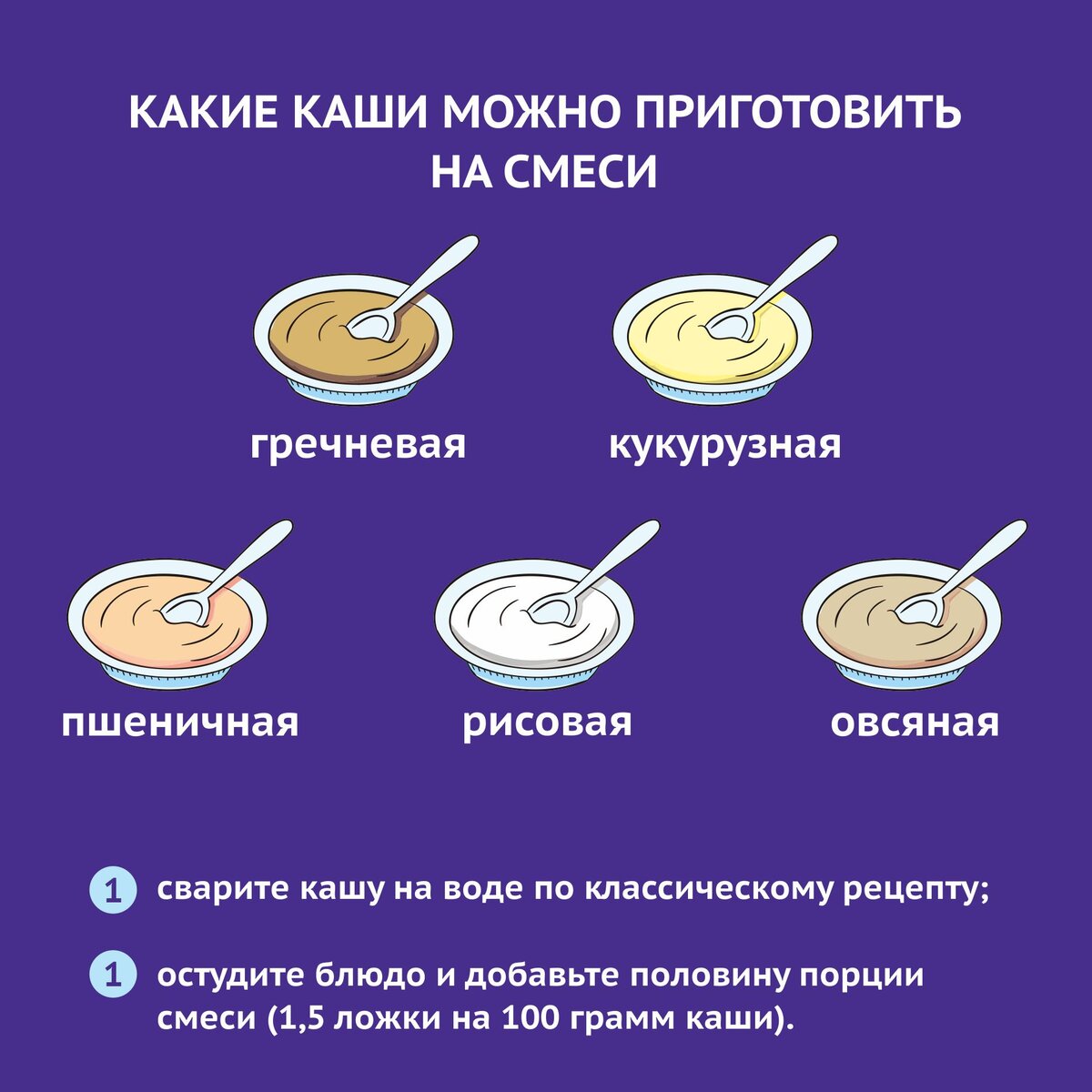 как кашу на смеси разводить?