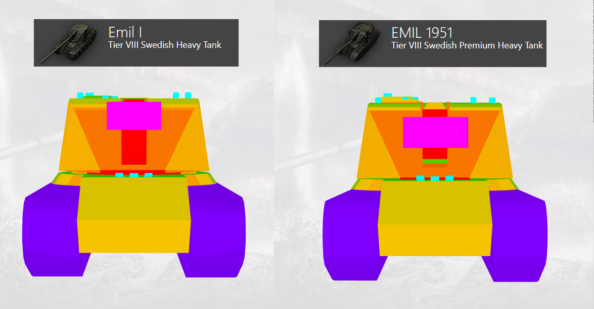 Колижн модели Emil I (слева) и Emil 1951 (справа)