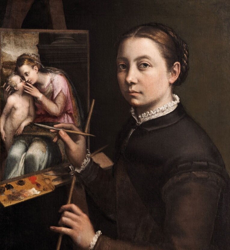 Софонисба Ангвиссола "Автопортрет за мольбертом"