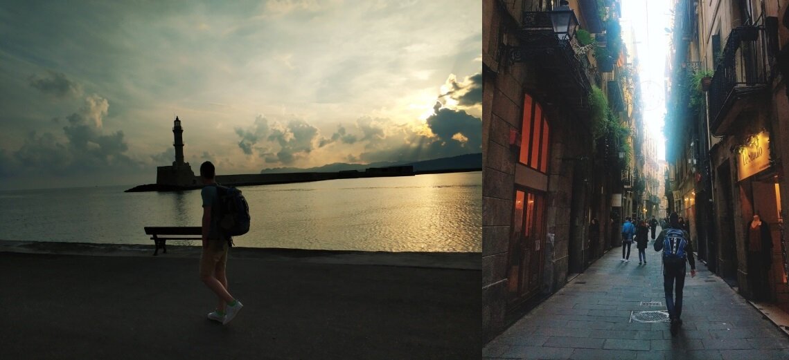 <- Ханья, Крит и Барселона->