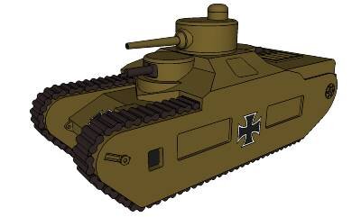 Штурмовой танк "Oberschlesien II", 3D модель, реконструкция.