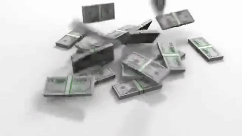 "Падающие пачки купюр"