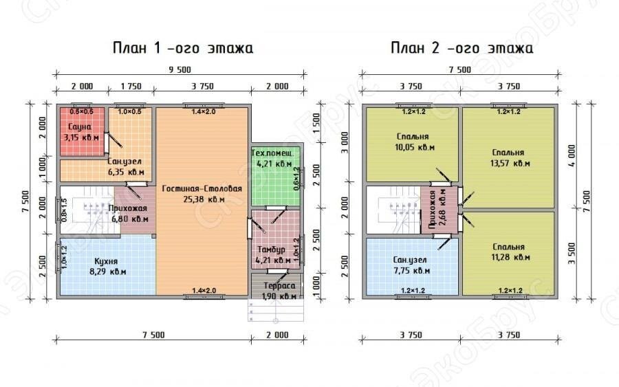 Рисунок 2. Планировка дома Петергоф 2020 Д-1