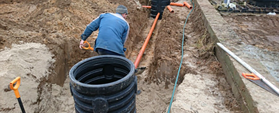 Устройство дренажа и канализации