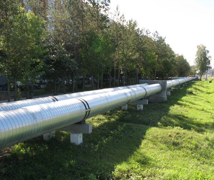 Наземная часть газопровода.