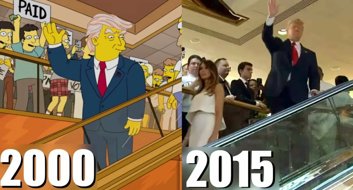 Трамп в Симпсонах. Как ни крути, но в Симпсонах Трамп был президентом США, следовательно предсказание сбылось.