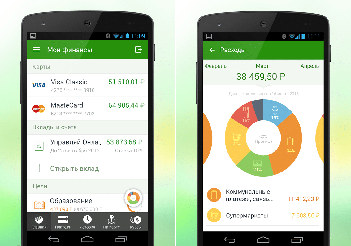 Банковская карта на телефоне для андроид