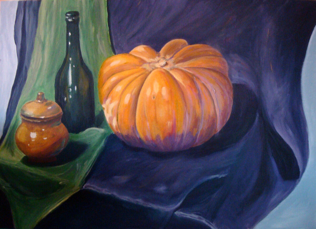 Татьяна Уланова. Тыква благополучия. Холст, масло, 50х70 см. Карантин, самоизоляция-2020.