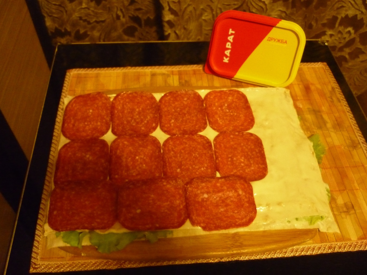 плавленый сыр + колбаса