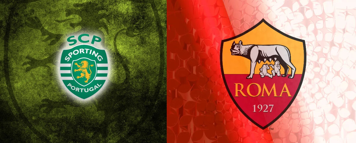Эмблемы клубов Спортинг Лиссабон и Рома Рим