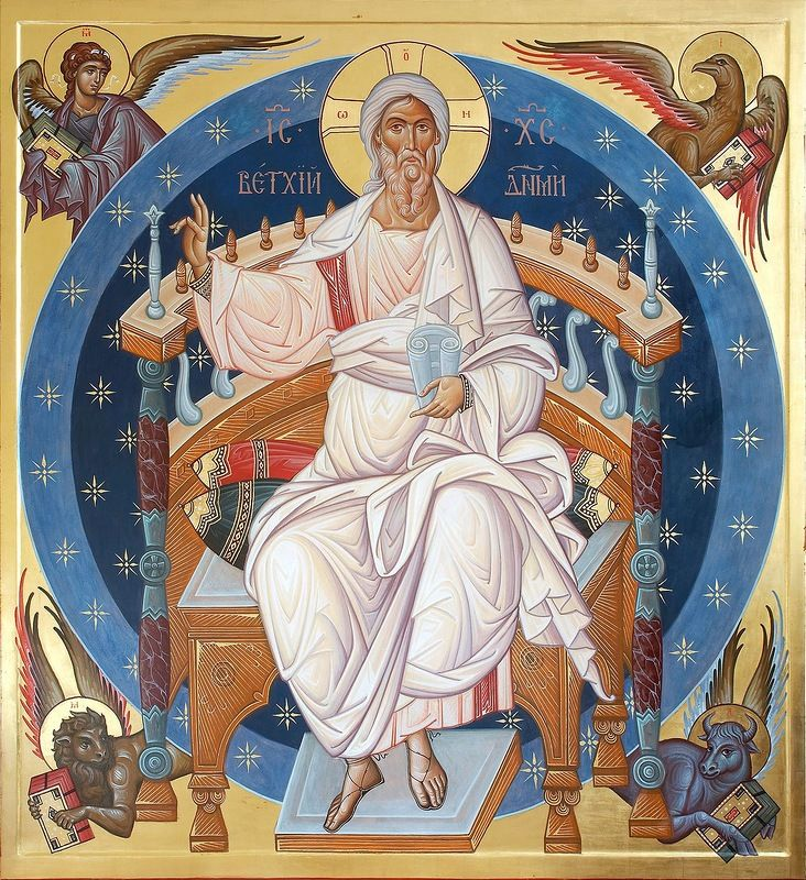 Ветхий днями на православной иконе.
