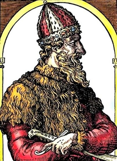 Так западные художники изображали первого русского царя Ивана III Васильевича. Раскрашенная гравюра из «Космографии» А. Теве, 1575 г.