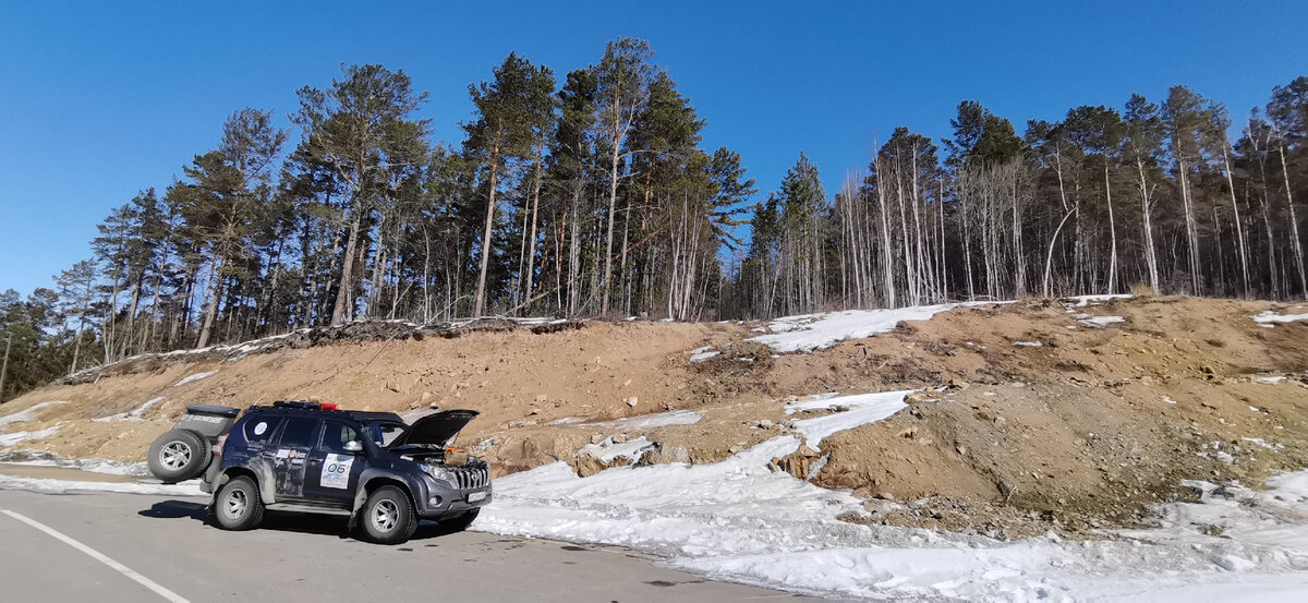 Подкачка колес по дороге на Байкал