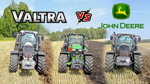 Сравнение новых тракторов Valtra T194, T234 и John Deere 6195M на вспашке зяби с плугами Lemken EurOpal!