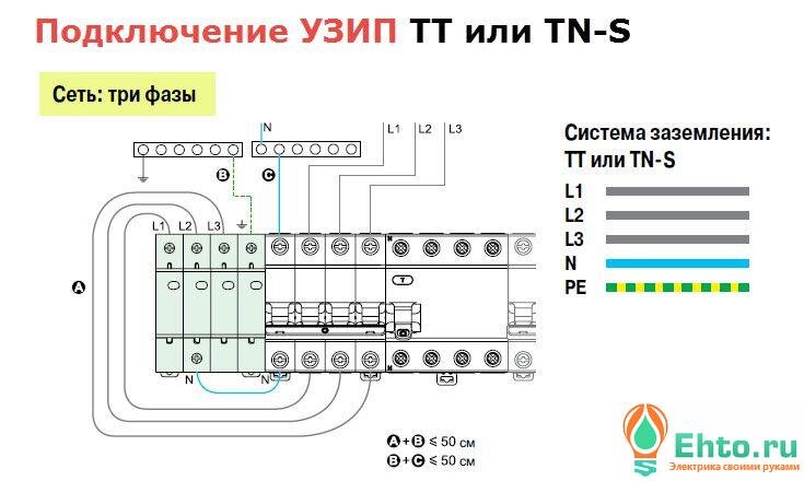 Схема соединения узип