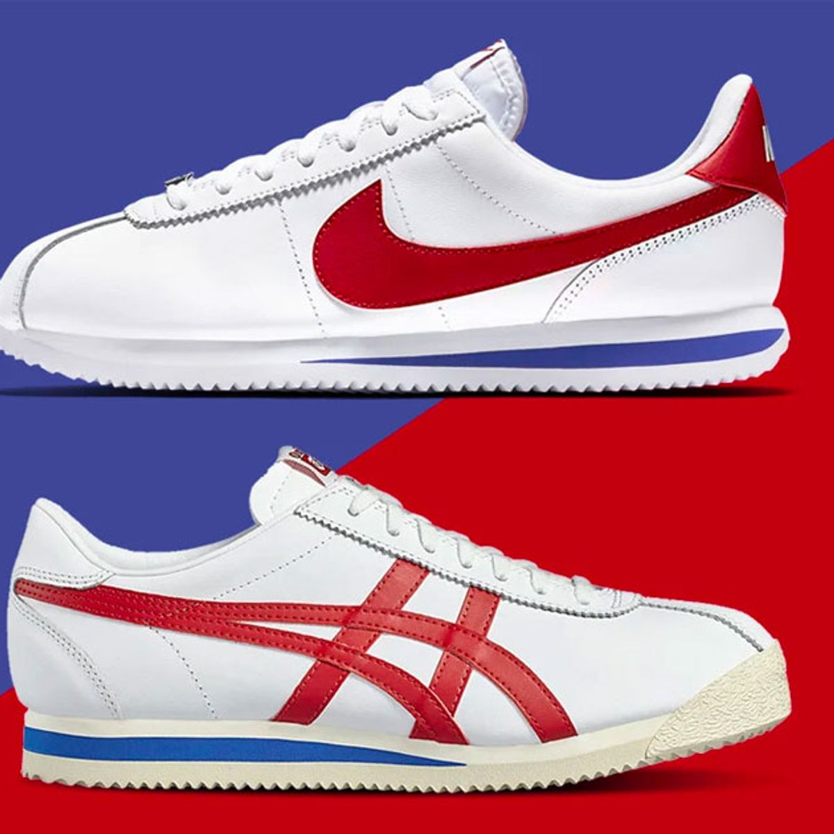 Кроссовки числа. Nike Cortez vs Onitsuka Tiger Corsair. Onitsuka Tiger Corsair Nike Cortez. Nike Cortez ASICS Corsair. Nike Cortez Onitsuka Tiger.