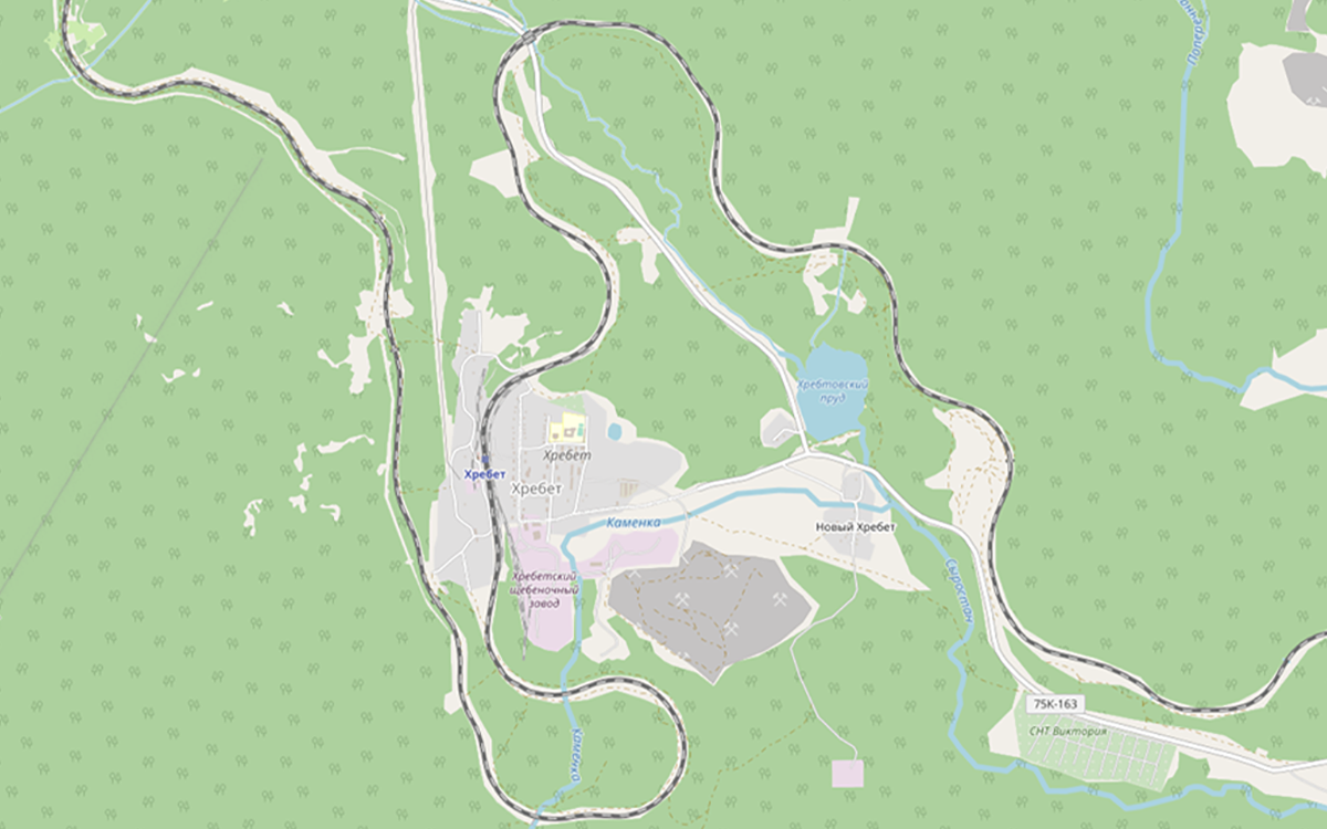 Участок Южно-Уральской железной дороги. Станция Хребет