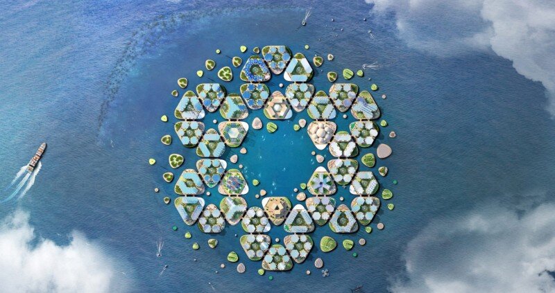 Oceanix City. Изображение by BIG-Bjarke Ingels Group
