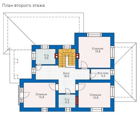 План второго этажа. Изображение с сайта plans.ru