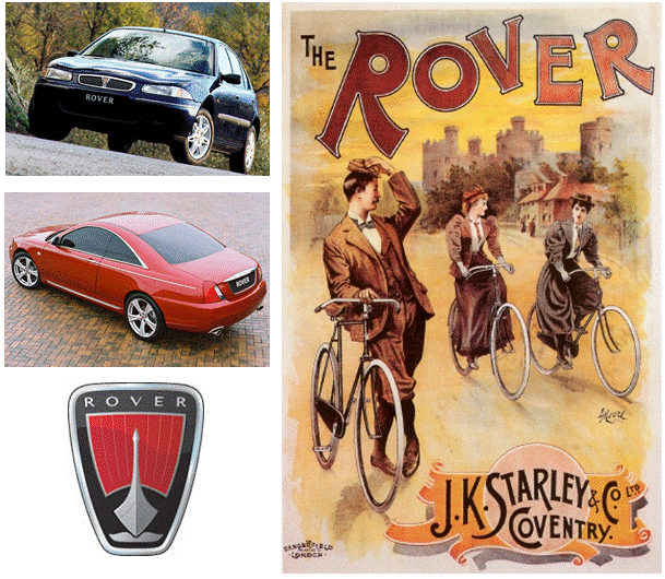 Это сейчас Rover - машины. А полтора века назад это были велосипеды. Первые в мире безопасные велосипеды.
