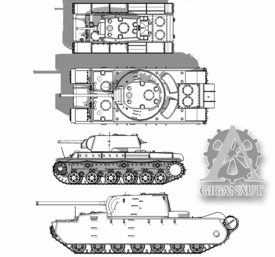 Чертеж танка кв 44