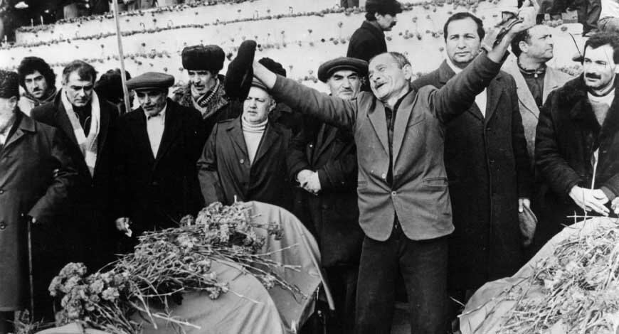Баку. Похороны жертв 20 января 1990 года