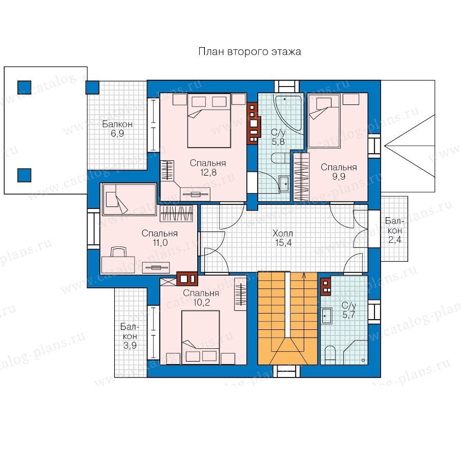 План 2 этажного дома или коттеджа в Азербайджане