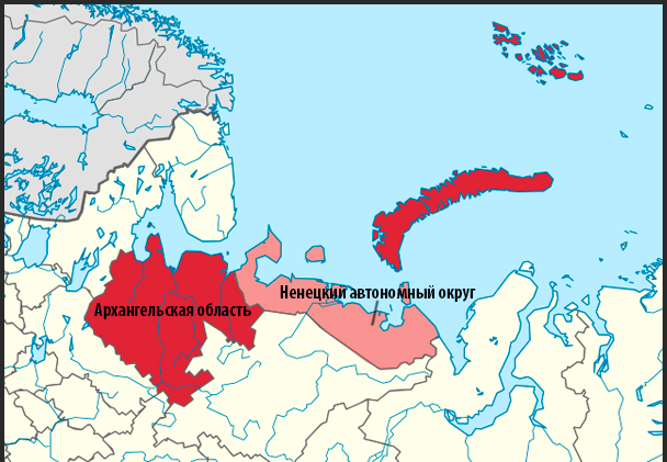 Карта архангельской области и нао