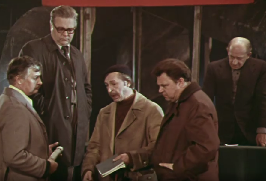 Кадр из телеспектакля "Заседание парткома" (1977)