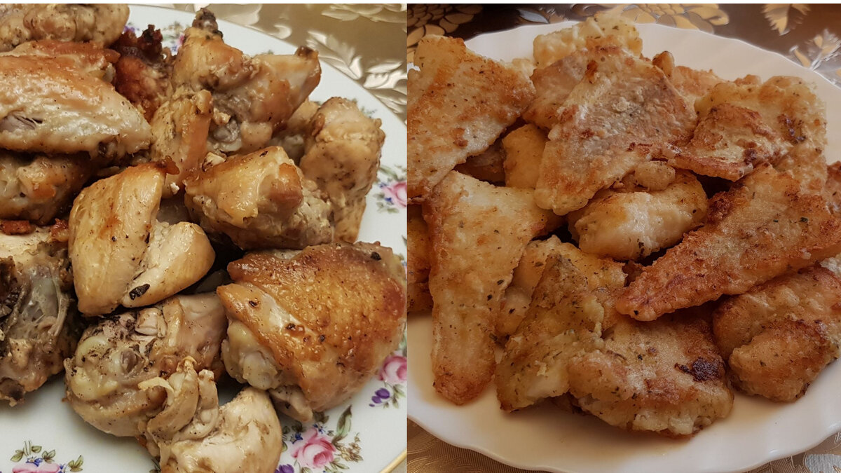 Курица или рыба - два варианта белкового ужина.