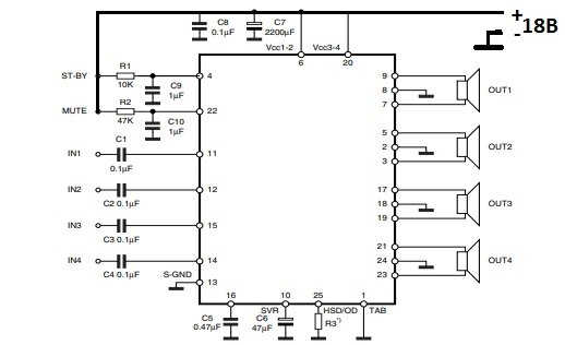 Tda7850 схема усилителя