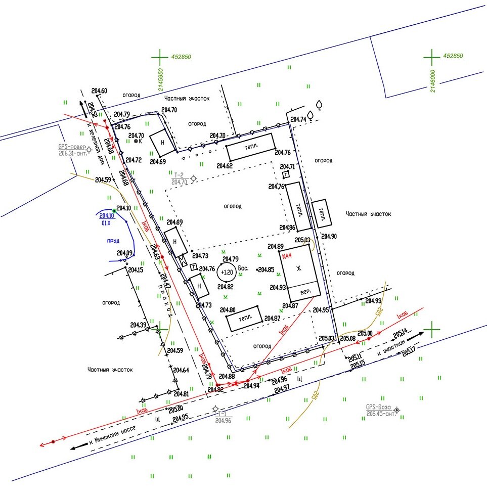 Пример топографического плана.