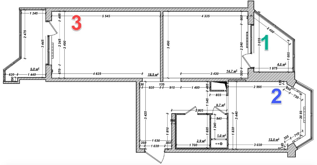 План двухкомнатной квартиры