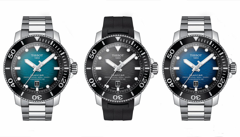 Часы предлагается носить на стальном браслете или чёрном каучуковом ремешке