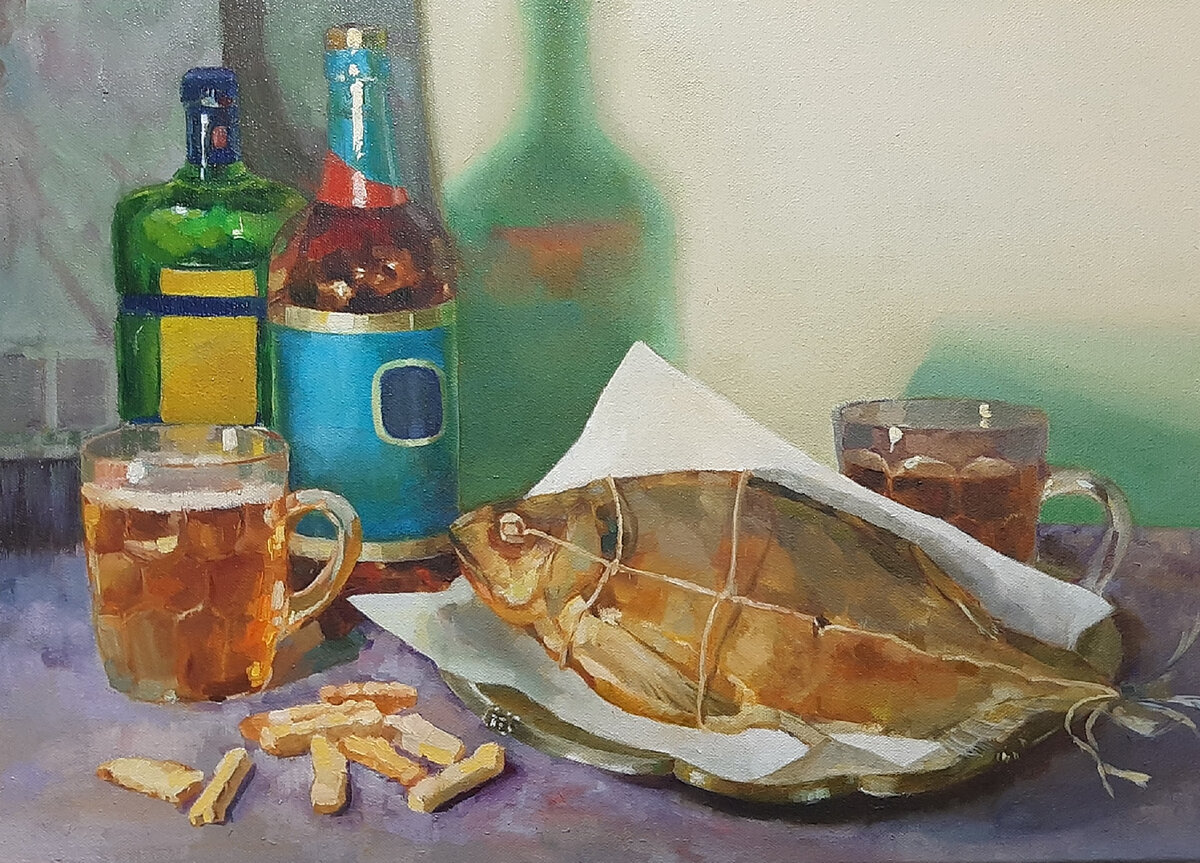 Как вам? "Чешский рецепт" х., м., лак 50х35, 2020 г. Работа просушена, оформлена в раму и готова к продаже. Стоимость 26000 р.