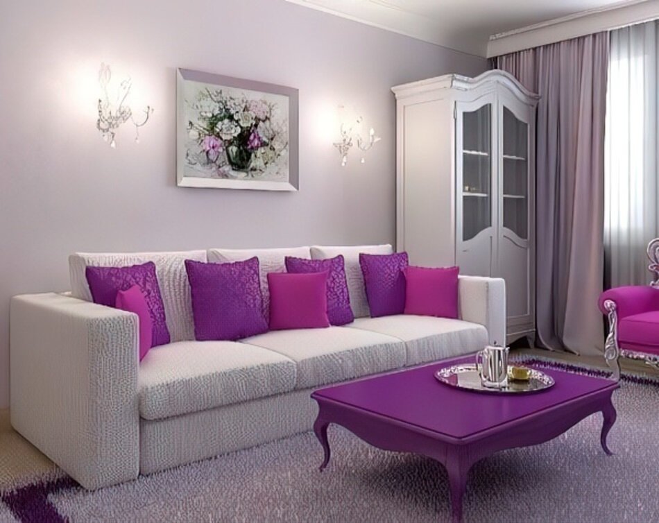 Фиолетовый Интерьер фото 2