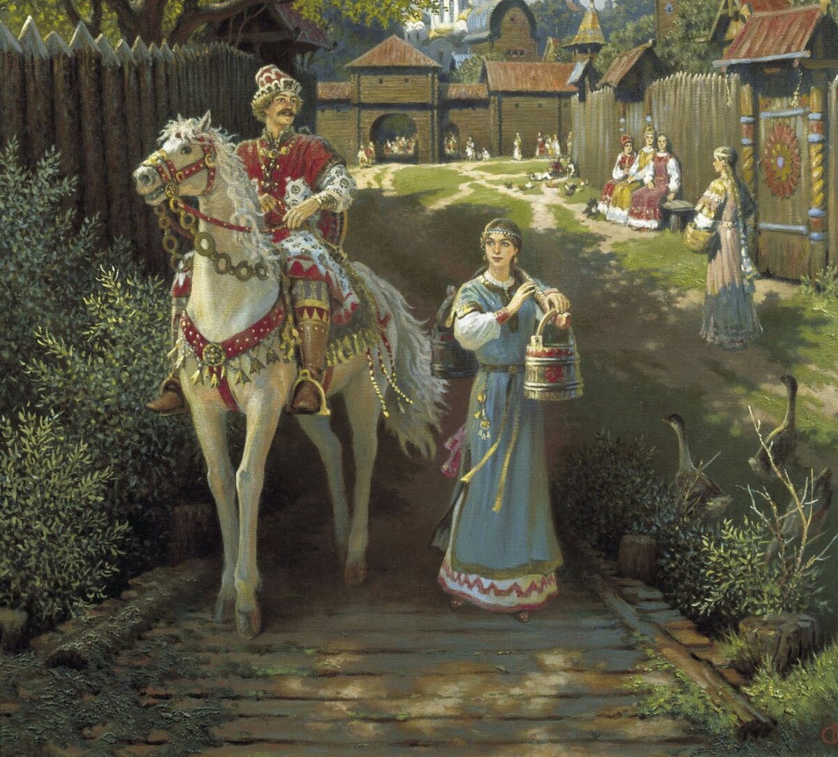 Алеша Попович и Елена Краса картина