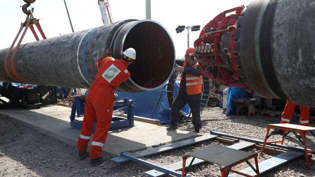 стыковка труб газопровода "Северный поток-2"