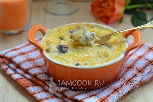 Жульен с Курицей и Грибами на сковороде