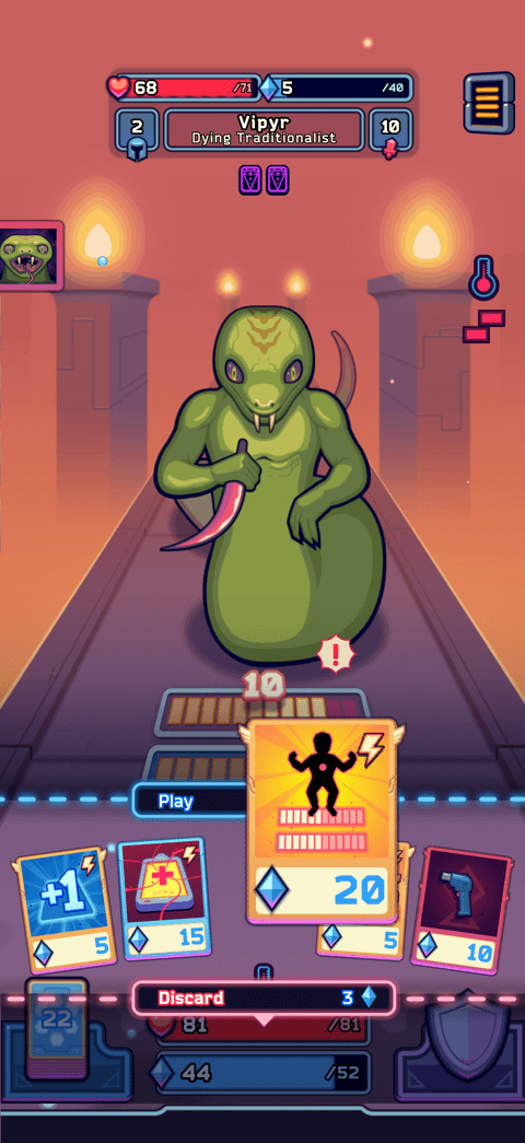 Чтобы победить чудовище, нужно правильно разыграть карты.