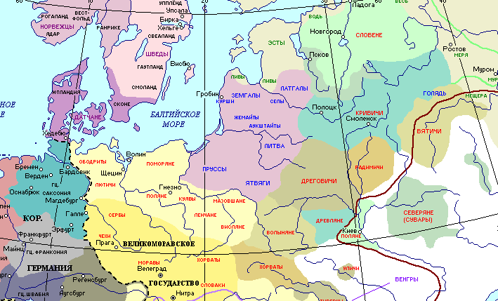 Карта балтики с городами