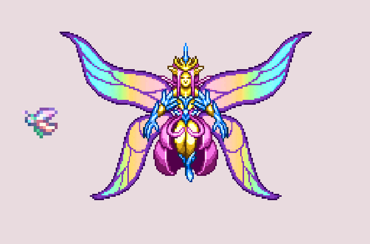 Слева - бабочка, которую вам надо убить. Справа - сама императрица "в вакууме"