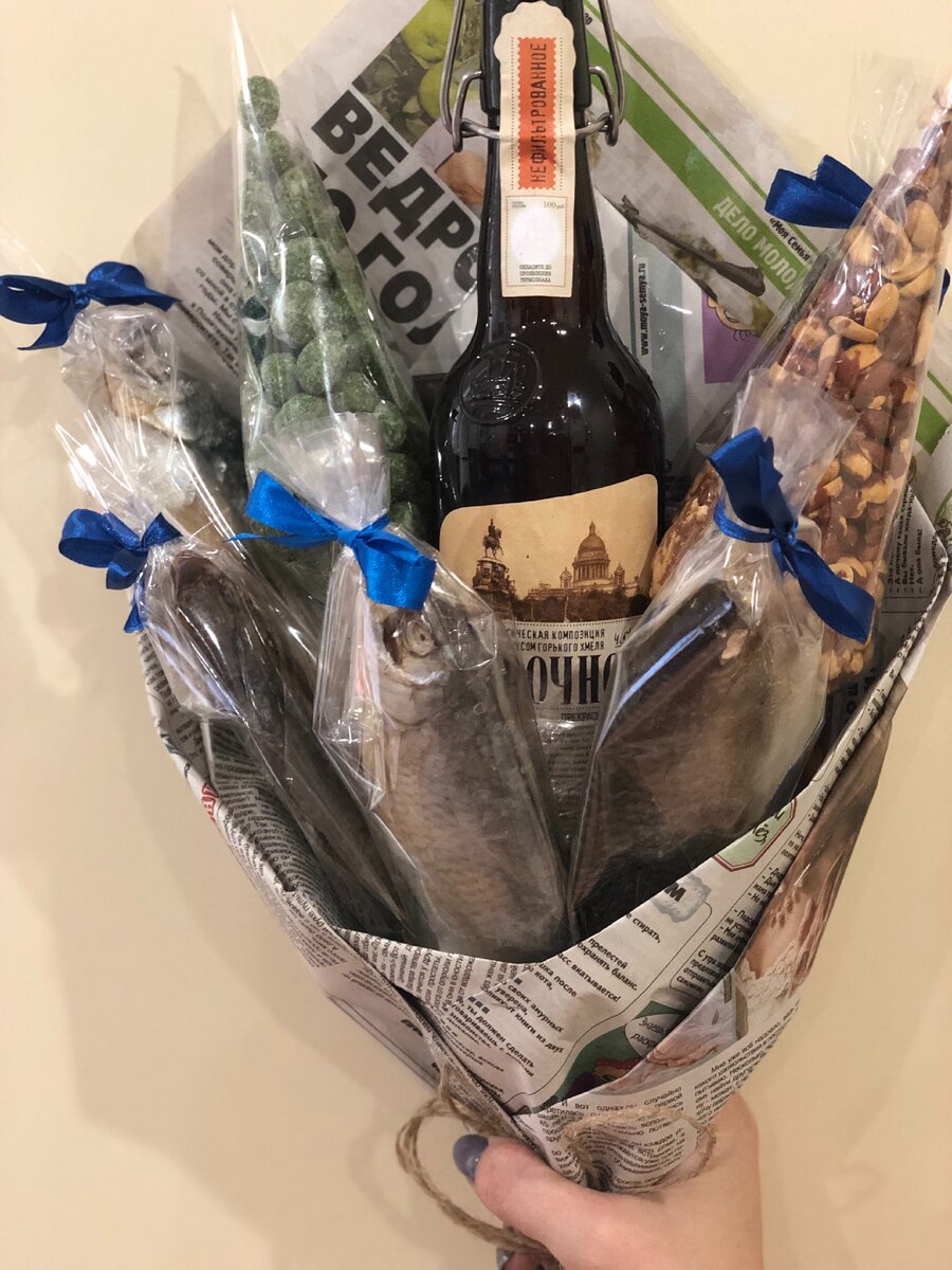 Букет для кума-бумага просто газета